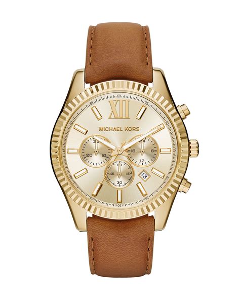 michael kors women watches leather straps|michael kors men's leather watch.